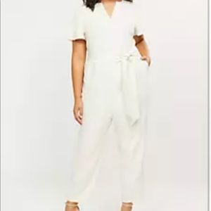 NWT Cream stretchy jumpsuit size 26
